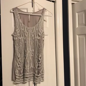 Lauren Conrad silver sparkle top